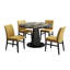  Ensemble de salle à manger moderne 5 pièces Cavira, jaune et doré avec quatre chaises Cavira-844698865-844698870