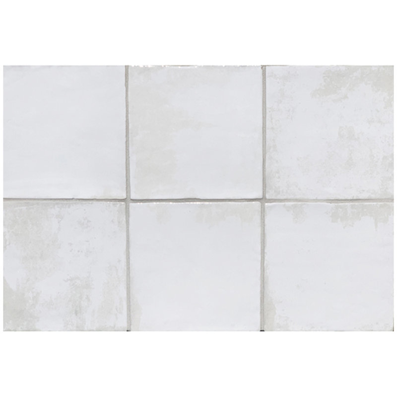 Carreau toscan 6 po x 6 po, Blanc