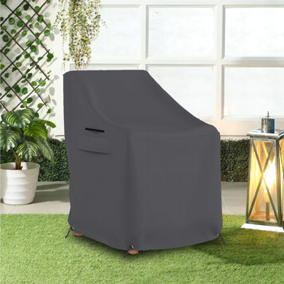 Patio Xaiden pour mobilier d'extérieur, tissu imperméable robuste, grande pelouse Xaiden avec cordon, pinces, évent (noir, l 32 po x P 37 po x H 36 po x H 21 po)