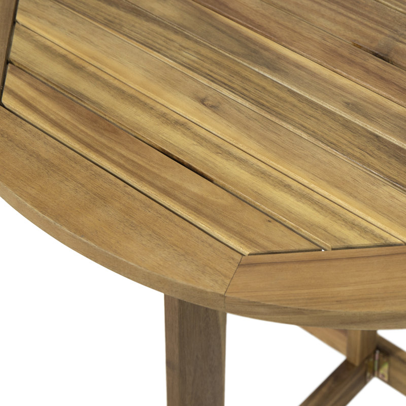 Table bistro pliante d'extérieur en bois d'acacia