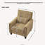 Fauteuil d'appoint à rayures jaunes et blanches avec accoudoirs et garniture cloutée