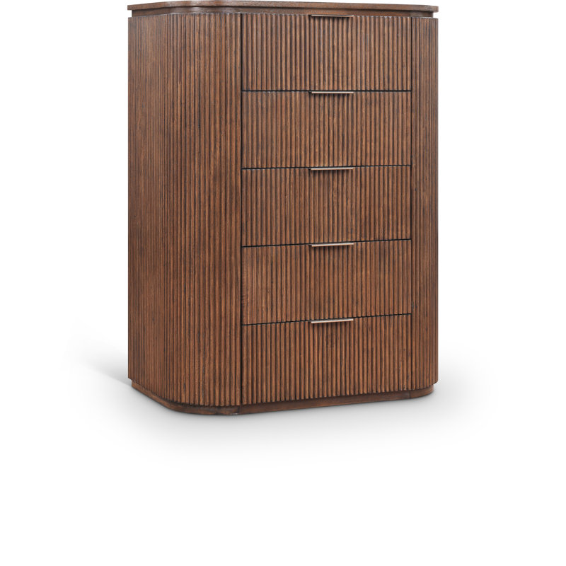 Commode en bois massif et placage Iyona, Brun