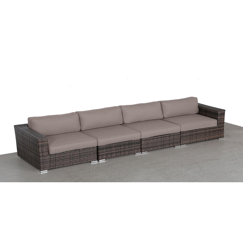 Canapé de patio extérieur entièrement assemblé Demarest, Sunbrella taupe