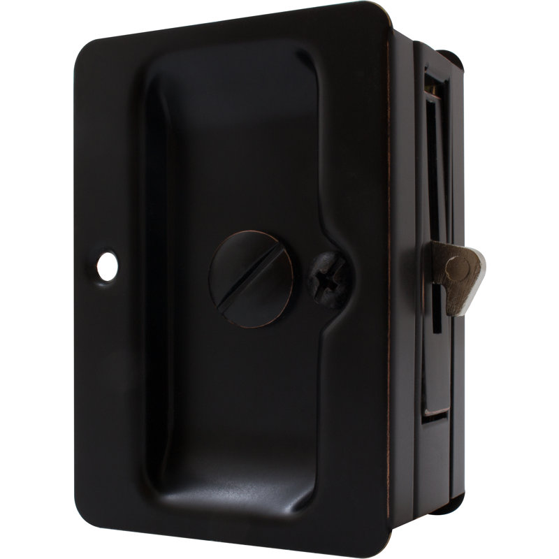 Tall Pocket Door Lock, Vintage Bronze