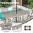 Winston Patio Aluminum 4 Person Bar Set With 2-In-1 Convertible High Bar Table And Swivel Bar Stools