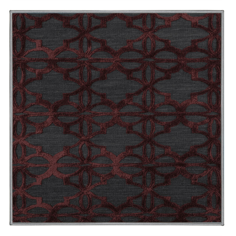 Tapis gris en treillis lavable à la machine, Carré 6 pi