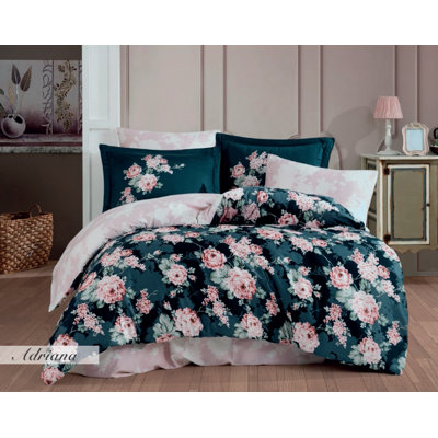 Satin Floral Duvet Cover