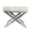 Tabouret en cuir capitonné gris clair Cayden