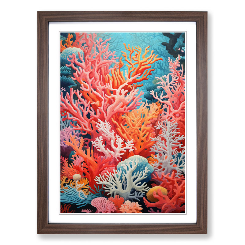Single Picture Frame Print on Wood, 46cm H x 34cm W, Walnut Framed