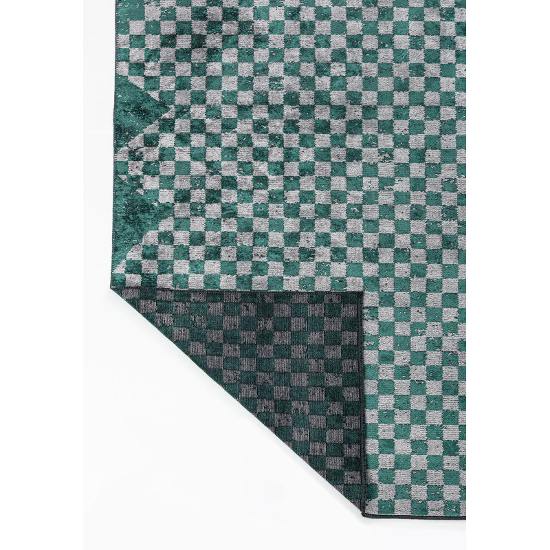 Rapture Checkered Area Rug, Rectangle 9'10" x 14'