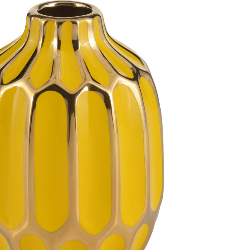 Vase en céramique Addington, Rose / Jaune, H 5 po x l 4 po x P 4 po