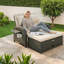 tout-en-un moderne 1, Patio, canapé-lit en acier rotin avec repose-pieds