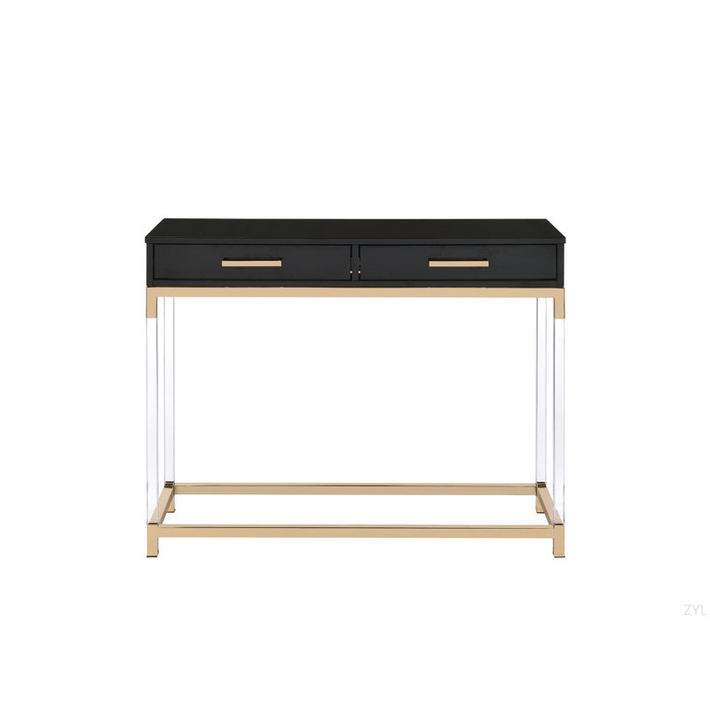 Black & Gold Finish Sofa Table