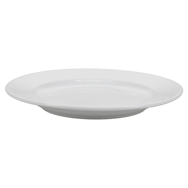 White Hand-Painted Porcelain Round Salad Plates, Set of 4