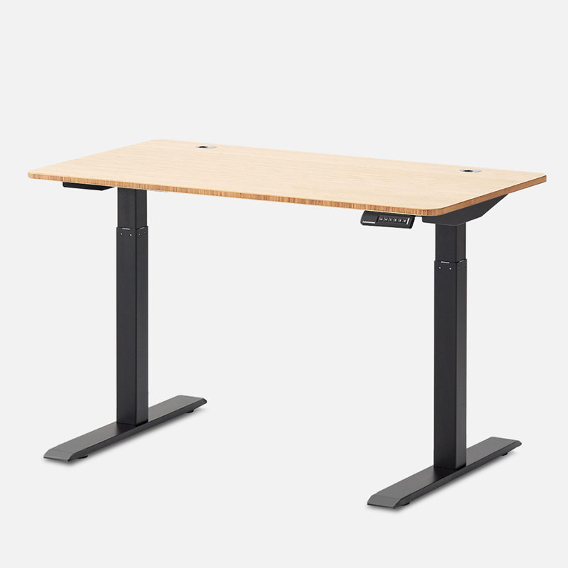  Bureau debout électrique 2 places 53x29, Jaune / Noir