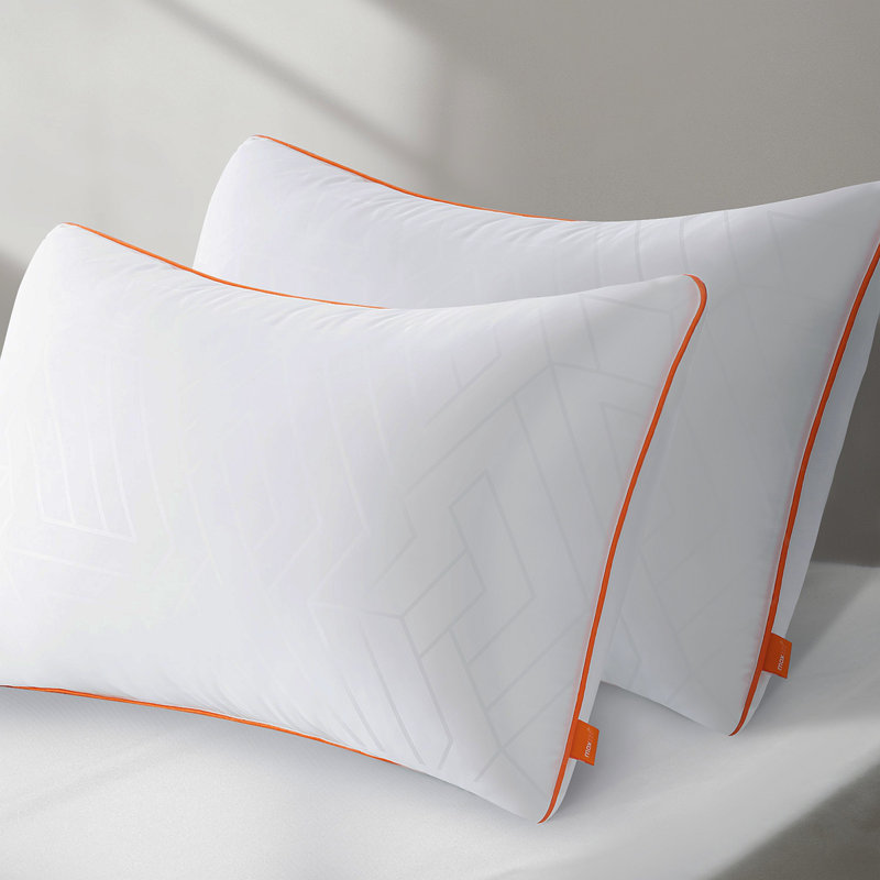 Bed Pillows Set Of 2, Fluffy Pillows For Back, Stomach Or Side Sleepers, Luxury Hotel Quality, White, Standard