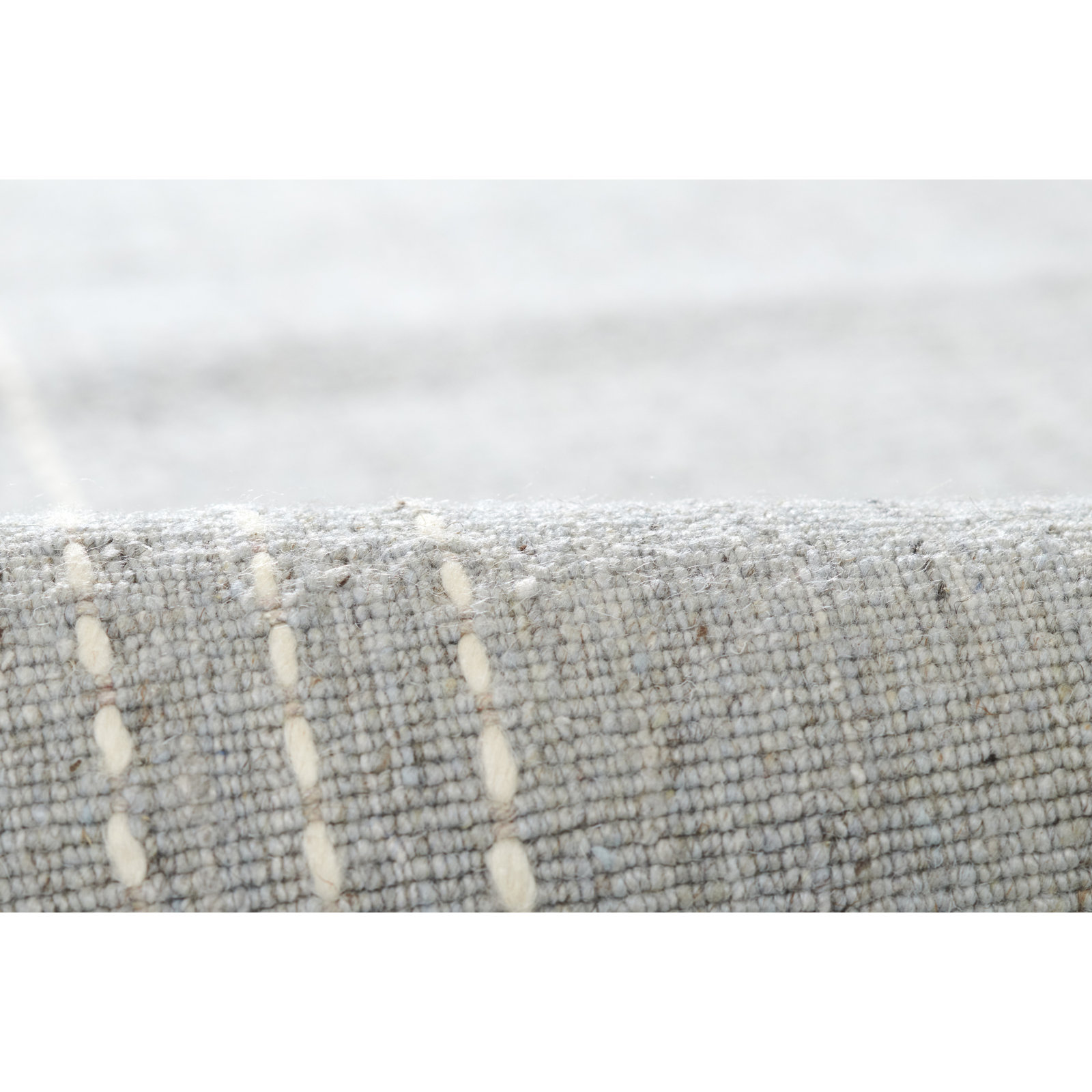 Patton Light Blue Hand-Loomed Wool Rug, Rectangle 3'6" x 5'6"