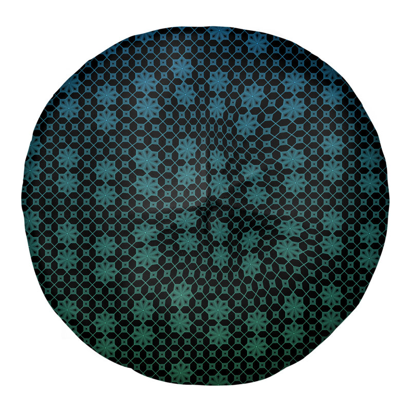 Coussin de sol Katelyn Elizabeth, 26 po x 26 po, Vert / bleu