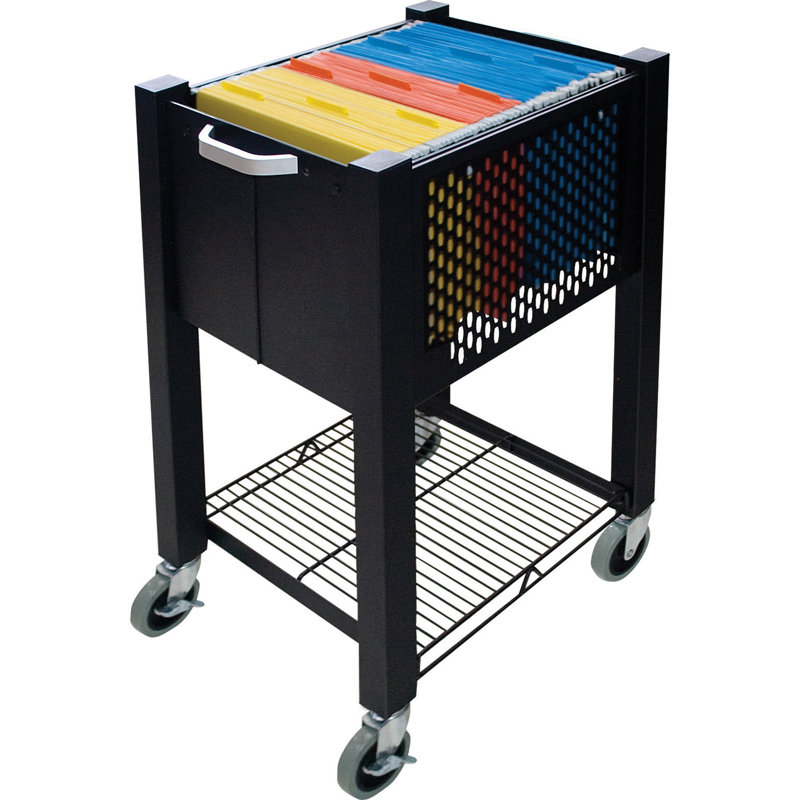 26.25'' H x 13.75'' W File Cart with Wheels, 26.25' H x 13.75' W x 15.5' D