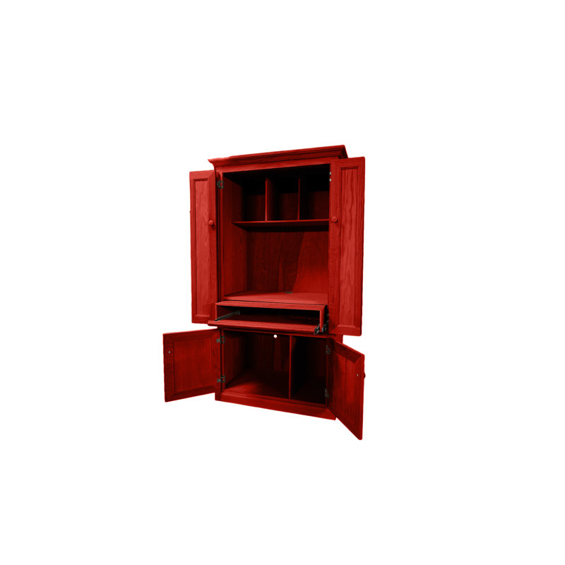 Armoire et bureau rectangulaire Jazayah, Rouge de Falun
