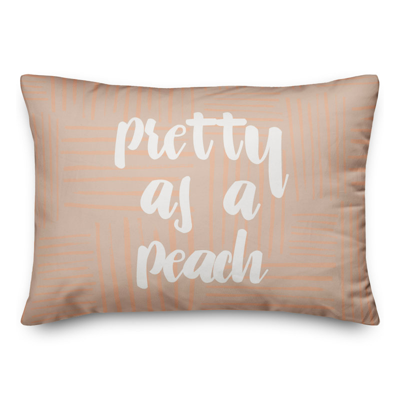 Pretty Peach Pattern Pillow Throw Pillow