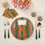 Gem Emeralds Skull Vegan Leather Round Pebble Placemat-1137288143