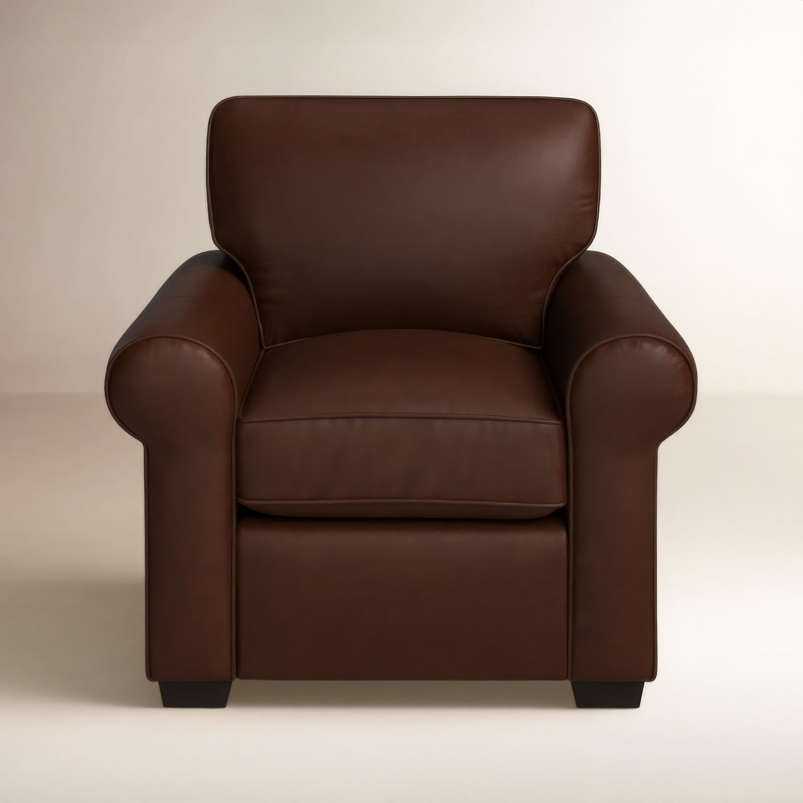 Porter Upholstered Armchair, Steamboat Driftwood Genuine Leather