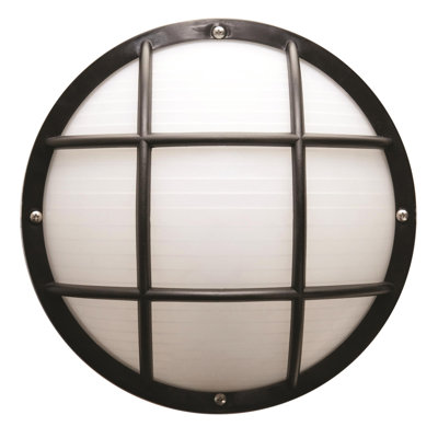 Solus Nautical Round Wall and Ceiling Mount Light with Grid-Style Diffuser Cage