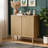 31.5" Wide Fluted Sideboard Buffet Cabinet With Adjustable Shelves, Modern Coffee Bar Station - Walnut-1666867178