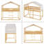 Lit simple superposé en bois avec tente-1405931000