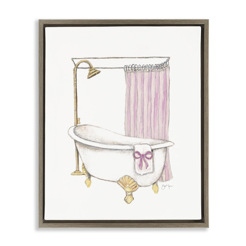 Baignoire simple avec cadre flottant en arc, design par Janet Tava, H 31 po x l 25 po, Cadre flottant orme Montalcino