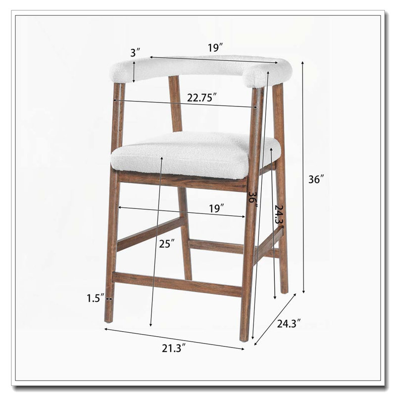 Tabourets de bar avec dossier, Noyer