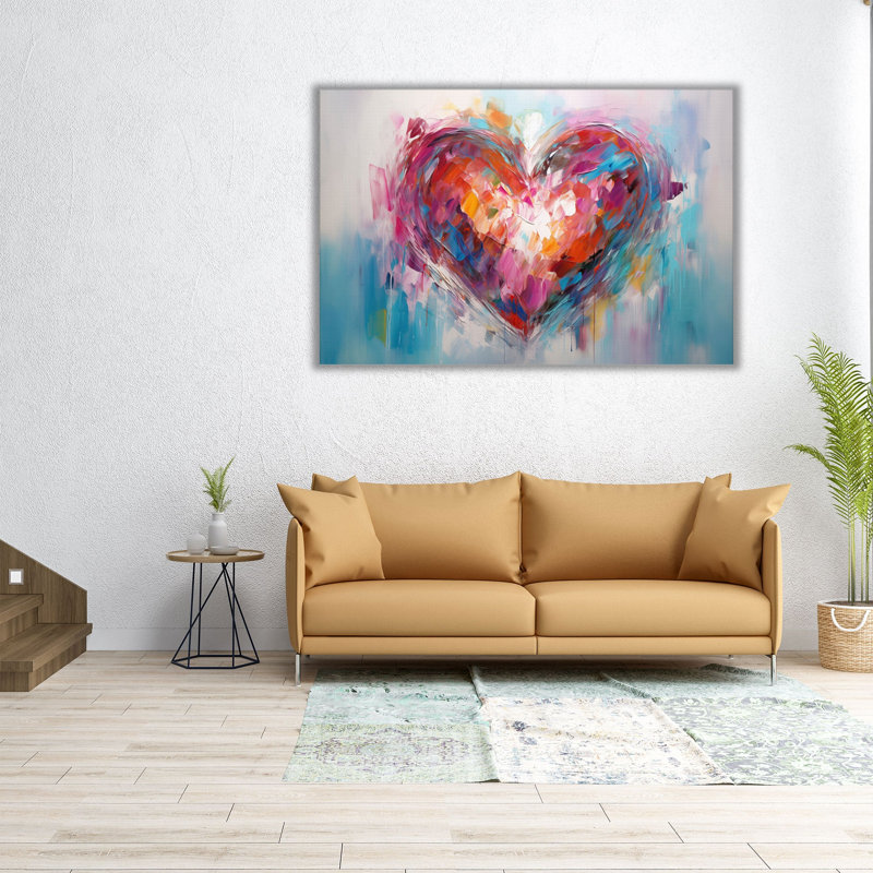 Art mural symphonique chromatique, Cadre flottant brun, H 32 po x l 48 po x P 1,25 po