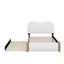 Lit plateforme tapissier simple avec lit gigogne et pieds en bois-1243782393-1243782390