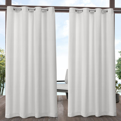 Panneaux de rideaux d'extérieur semi-transparents à couleur unie et à œillets Bertrand