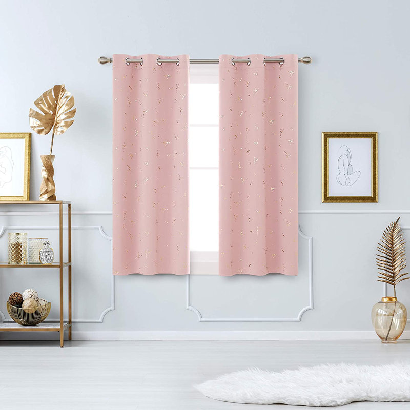 Makvala Room Darkening Curtain Pair, Coral Pink, 52" W x 54" L