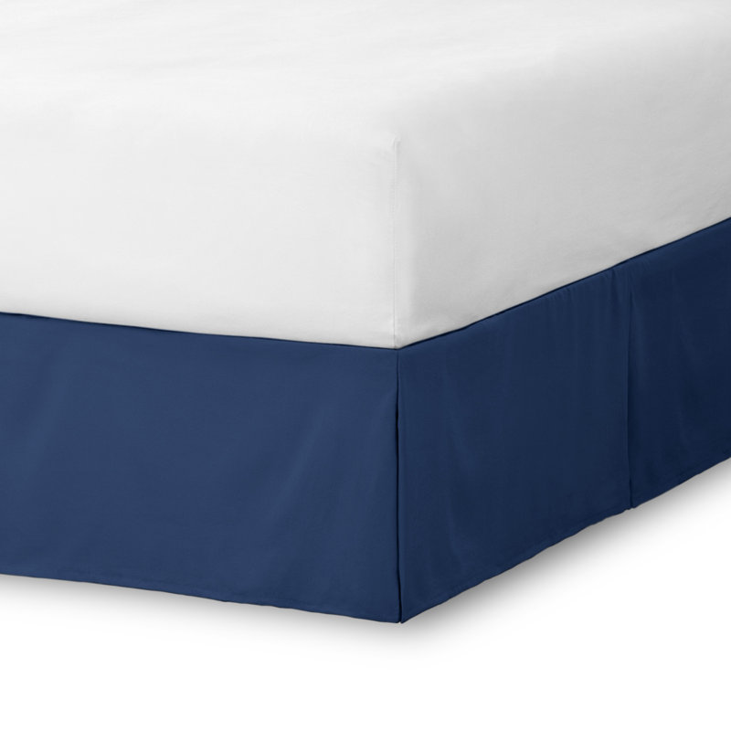 Tailored 15" Pleated Bed Skirt, Full XL, Dark Blue