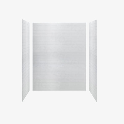 75/96" H Solid Surface Shower & Tub Wall Panel, Surround, Quick Install, Cuttable, 0.138" thick