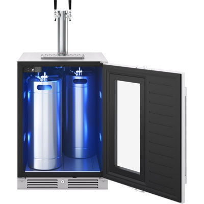 Presrv 5.6 cu. ft. Convertible Beer Kegerator in Stainless Steel with Double Tap and 107-Can Beverage Storage