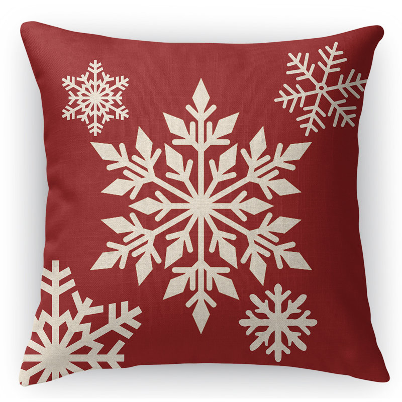 Coussin décoratif intérieur / extérieur Snowflake, 24 po x 24 po
