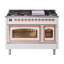 ILVE UN48FNMPEGG Nostalgie II Noblesse 48 inch Dual Fuel Range (8 Sealed Burners + Griddle, Triple Glass Door)-264993624-264993573-264993570