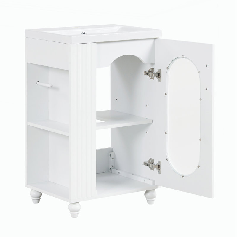 Meuble-lavabo de 20 po avec lavabo, Blanc