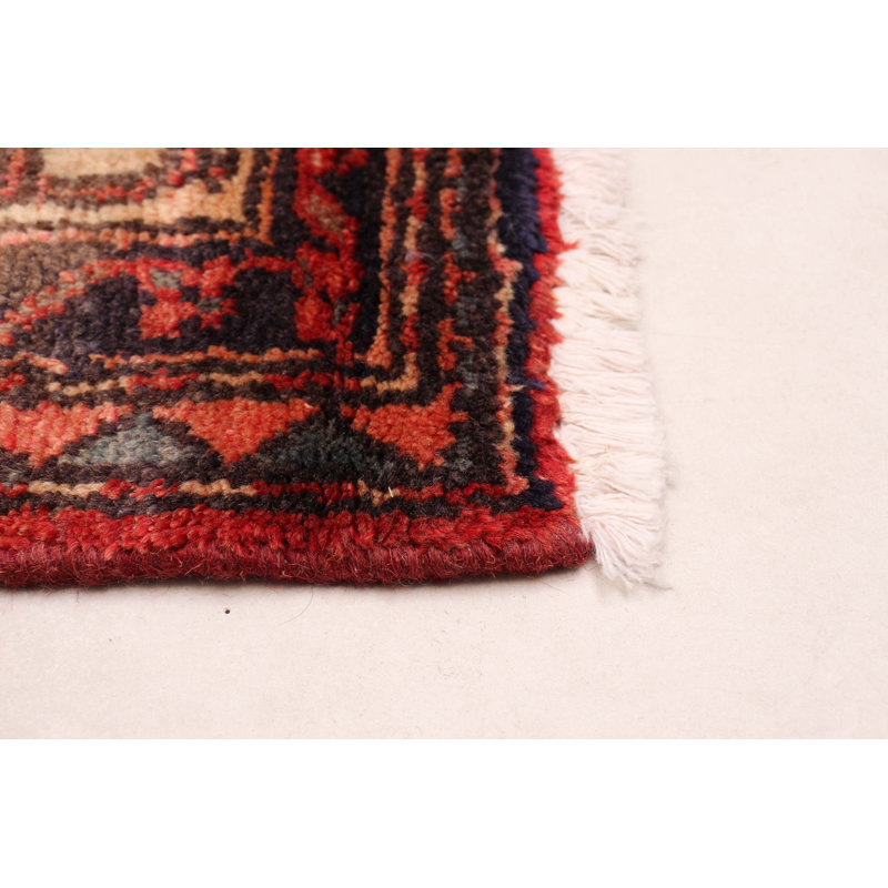 Tapis rouge en laine des années 1990 de 4 pi 3 po x 7 pi 8 po Yempor