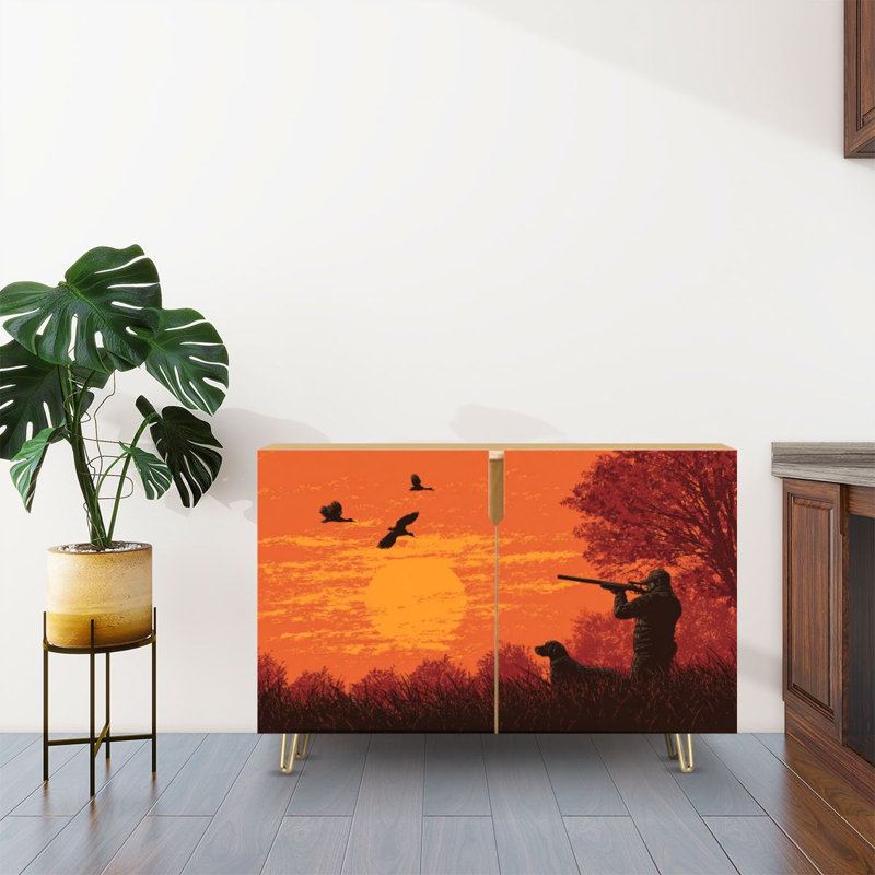 Buffet Buffet avec rangement Silhouette canard avec 2 portes pour le salon et la cuisine