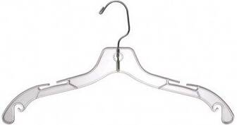 Quality Hangers 12 Pack Clear Plastic Skirt Hangers - Crystal Cut Pants  Hangers - Durable Plastic Hanger Set - Dress Hangers with Adjustable Clips  