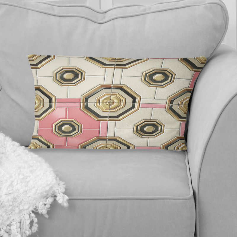 Coussin lombaire doré Midcentury - Mid-Century