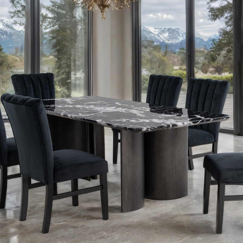 Table de salle à manger Lobos, Noir