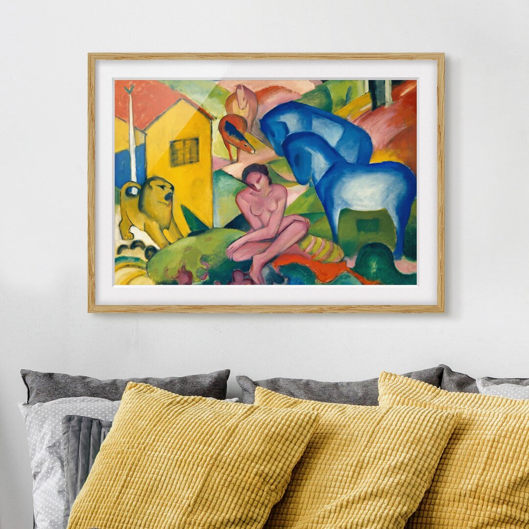 Gerahmtes Poster Der Traum von Franz Marc