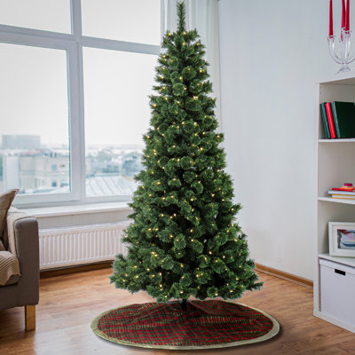 Pilchuck 90" H Green Pine Cashmere Christmas Tree with 450 LED Lights