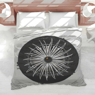 Monochrome Circular Abstract Comforter